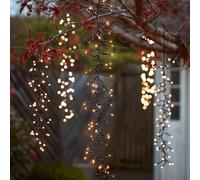 Lights4fun Guirlande Lumineuse en Cascade Effet Tombée de Neige avec 480 LED Blanc Chaud et Minuterie Déco Imperméable pour Noël en Extérieur