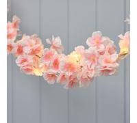 Lights4fun Guirlande lumineuse en fleurs de cerisier - Avec 20 LED blanc chaud - Fonctionne avec piles - Avec minuterie de 6 h - Décoration de Pâques éclairée - Printemps de Pâques pour table, rebord