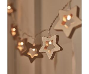 Lights4fun Guirlande Lumineuse en Forme d'Étoile à 20 LED Blanc Chaud Pour Chambre d'Enfant avec Minuterie et Télécommande