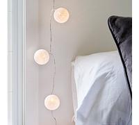 Lights4fun Guirlande Lumineuse LED à Piles avec 10 Boules de Coton Blanc Chaud