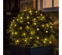 Lights4fun Guirlande Lumineuse Solaire de 100 LED Blanc Chaud pour Extérieur de 10 m