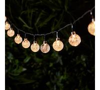 Lights4fun Guirlande Lumineuse Solaires avec 40 Ampoules LED Blanc Chaud pour Extérieur