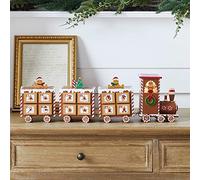Lights4fun, Inc. Calendrier de l'Avent en bois à piles avec tiroirs