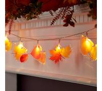Lights4fun, Inc. Guirlande lumineuse d'intérieur à piles à LED pour l'automne de 12 feuilles d'automne