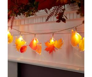 Lights4fun, Inc. Guirlande lumineuse d'intérieur à piles à LED pour l'automne de 12 feuilles d'automne