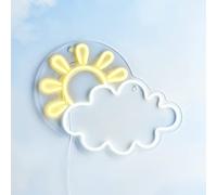 Lights4fun Lampe Néon Soleil et Nuage avec LED Multicolore pour Déco Intérieur