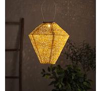 Lights4fun Lampion Solaire Jaune en Tyvek avec LED Blanc Chaud de Diamètre 40 cm pour Exterieur