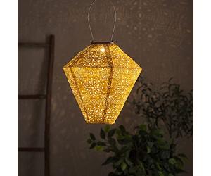 Lights4fun Lampion Solaire Jaune en Tyvek avec LED Blanc Chaud de Diamètre 40 cm pour Exterieur