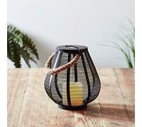 Lights4fun Lanterne Solaire en Filet Métallique de 24cm avec Bougie à LED