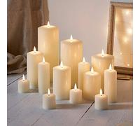 Lights4fun Lot de 13 Bougies Mixtes LED Blanc Chaud à Piles TruGlow® en Vrai Cire pour Intérieur