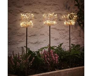 Lights4fun Lot de 2 Balises Solaires en Forme de Fleurs à 270 Micro LED Blanc Chaud Lampes Solaires de 51 cm Décoration pour Jardin Balcon Extérieur