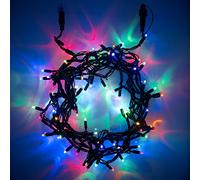 Lights4fun Lot de 2 Guirlandes Lumineuses Core Connect 10m 100 LED Multicolores Câble Vert Raccordable