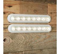 Lights4fun Lot de 2 x Lampes de Placard ‘Tactile’ à Piles avec 8 LED Blanc Chaud Orientables et Fixation Autocollante 3M