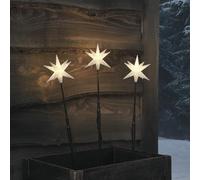 Lights4fun Lot de 3 Balises Lumineuses Étoiles Filantes en 3D de 50 cm avec 3 LED Blanc Chaud à Piles avec Minuterie Décoration de Noël pour Extérieur