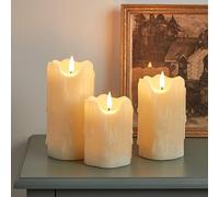 Lights4fun Lot de 3 gouttes de cire crème pour bougies TruGlow pour l'intérieur