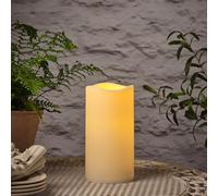 Lights4fun Lot de 3 Grande Bougie Pilier LED d’Extérieur à Piles avec Minuterie de 22,5cm Décoration Étanche pour Jardin Extérieur