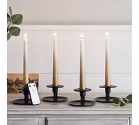 Lights4fun Lot de 4 Bougies Chandelles TruGlow® Bronze Ombré de 22 cm à Piles Télécommandées pour Intérieur