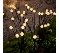 Lights4fun Lot de 4 Lampes Solaires Lucioles Flexibles à LED de 70cm Noires et Modernes pour Jardin et Extérieur