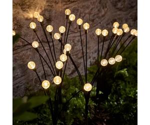 Lights4fun Lot de 4 Lampes Solaires Lucioles Flexibles à LED de 70cm Noires et Modernes pour Jardin et Extérieur
