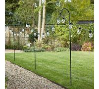 Lights4fun Lot de 5 Grand Piquets Noir pour Jardin Style Bâton de Berger 160cm