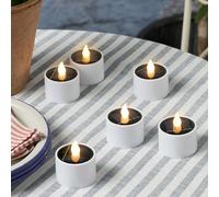 Lights4fun Lot de 6 Bougies Style Chauffe-plat Solaires à LED pour l'Extérieur