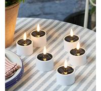 Lights4fun Lot de 6 Bougies TruGlow® Style Chauffe-plat Solaires à LED pour l'Extérieur