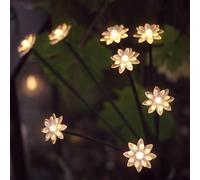 Lights4fun Balise Solaire en Forme de 8 Fleurs à Piquets Amovibles avec LED Blanc Chaud Lampe Solaire de 67 cm Décoration pour Jardin Balcon Extérieur