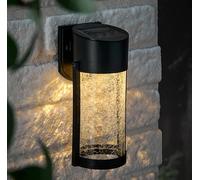 Lights4fun Lyme Applique murale solaire en verre craquelé avec LED blanc chaud pour terrasse, clôtures et entrées