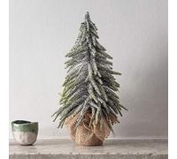 Lights4fun Petit Sapin Artificiel Enneigé Déco de Noël de 35cm de Hauteur pour Intérieur