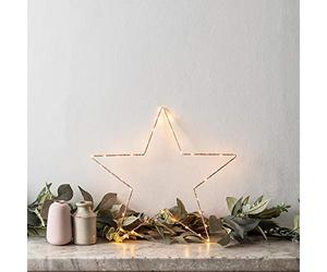 Lights4fun Petite Étoile Lumineuse Or Rose à LED de 35cm