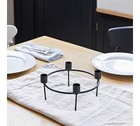 Lights4fun Porte Chandelle Rond en Métal Noir de 20 cm de Diamètre pour Intérieur