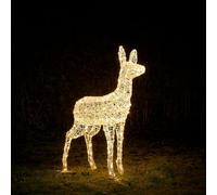 Lights4fun Renne de Noël Lumineux en Acrylique de 1 m de Hauteur avec 200 LED Blancs pour Extérieur
