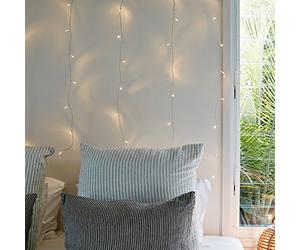 Lights4fun Rideau Lumineux 1m x 1m avec 40 LED Blanc Chaud pour Intérieur