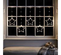 Lights4fun Rideau Lumineux à LED Blanc Chaud avec 5 Étoiles Osby en Métal pour Intérieur et Extérieur