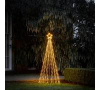 Lights4fun Sapin de Noël Cône Lumineux de 1,8 m à 541 LED Blanc Chaud avec Minuterie Décoration de Noël pour Intérieur et Extérieur
