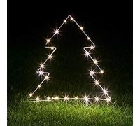 Lights4fun Sapin de Noël Lumineux de 65 cm à Piquet pour Extérieur à Piles