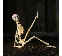 Lights4fun Squelette Lumineux Figurine d'halloween de 90 cm avec 300 Micro LED à Piles Décoration de Jardin Intérieur et Extérieur