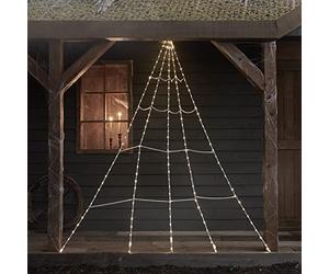 Lights4fun Toile d'Araignées avec Guirlande Lumineuse à Piles Déco Halloween Extérieur Intérieur