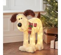 Lights4fun Wallace & Gromit™ Figurine LED Éclairage de Noël Extérieur avec minuterie Figurine de Noël Chien Décoration de Noël extérieure