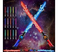 Lightsaber, Épées Laser pour Enfants 2PCS, Épées Laser Rechargeables avec 15 Couleurs et Effets Sonores, Épée LED Rétractable 2-en-1 pour Cosplay, Jeux de Combat et Fêtes à Thème Samurai