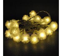 LightsGo Alimenté par USB 20 LED 2 m en forme de boule de neige d'intérieur Guirlande lumineuse LED pour PC, Mac, chargeur de téléphone 20LED 2M blanc chaud