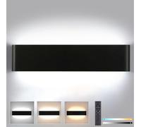 Lightsjoy 28W Applique Murale Intérieure LED Dimmable 40cm, Lampe Murale 2.4G Télécommande éclairage Mural pour chevet, Salon, Chambre à Coucher Salle d'étude (2700K-6500K)- Noir