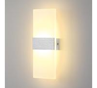 Lightsjoy 6W Applique Murale Intérieure LED Lampes Murales Luminaires Mural Intérieure Illumination Murale Pour Chambre à Coucher, Couloir, Salle de Séjour, Escaliers (Blanc Chaud) Épais De 1,5 CM