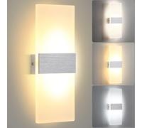 Lightsjoy Dimmable Applique Murale Intérieure LED Lampe Murale Chambre Luminaire Mural Interieure 12W Illumination Murale lumiere murale Pour Chambre,Salon,Coucher,Couloir,Salle de Séjour, Escaliers