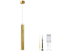 Lightsjoy Suspension Luminaire LED Pile Dimmable avec Télécommande Doré | Lampe Suspendue avec Batterie Rechargeable 5000mAh, 3000/4500/6000K Suspension Luminaire Sans Électricité, pour Chambre Salon