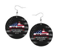 Lightweight Boucle d'oreille 911 N'oublions jamais Leather Earrings Impression Boucle d'oreilles pendantes en cuir pour Decorations Fête Filles