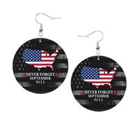 Lightweight Boucle d'oreille 911 N'oublions jamais Leather Earrings Légères Boucle d'oreille en cuir pour Decorations Fête Filles