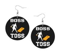 Lightweight Boucle d'oreille en cuir Boss of The Toss Cornhole Boucles d'oreilles femme Rétro Boucle d'oreilles pendantes en cuir pour Filles Fête Femmes