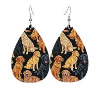 Lightweight Boucle D'Oreille En Cuir Golden Retrievers Leather Earrings Confortables Boucle D'Oreilles Pendantes En Cuir Pour Fête Decorations Fête