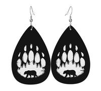 Lightweight Boucle d'oreille en cuir Griffe d'ours amérindienne Leather Earrings Légères Boucle d'oreilles pendantes en cuir pour Femmes Decorations Fête